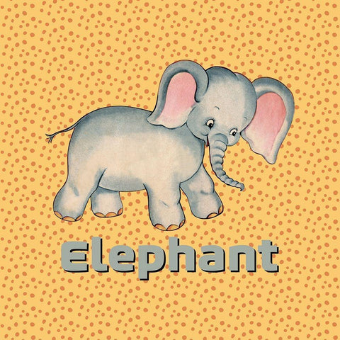Cute Baby Elephant Black Modern Wood Framed Art Print with Double Matting by Lavoie, Tina