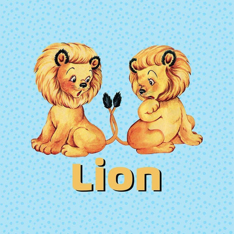 Cute Baby Lions Gold Ornate Wood Framed Art Print with Double Matting by Lavoie, Tina