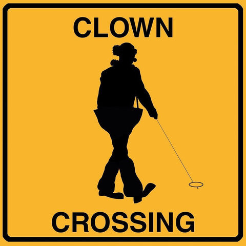 Clown Crossing Black Ornate Wood Framed Art Print with Double Matting by Lavoie, Tina