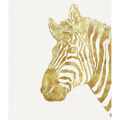 Gilt Zebra White Modern Wood Framed Art Print by Lavoie, Tina