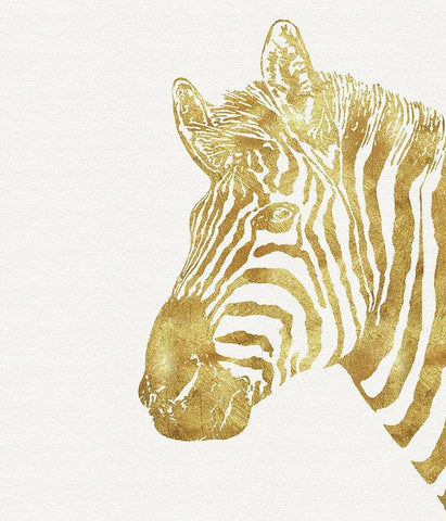 Gilt Zebra White Modern Wood Framed Art Print with Double Matting by Lavoie, Tina