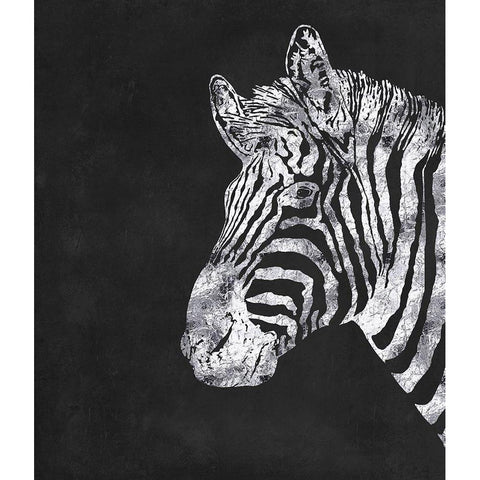 Silver Zebra White Modern Wood Framed Art Print by Lavoie, Tina