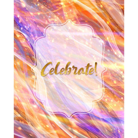 Energy Celebrate Greeting Card Gold Ornate Wood Framed Art Print with Double Matting by Lavoie, Tina