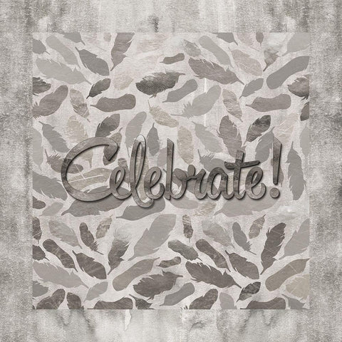 Gray Feathers Celebrate Black Modern Wood Framed Art Print with Double Matting by Lavoie, Tina