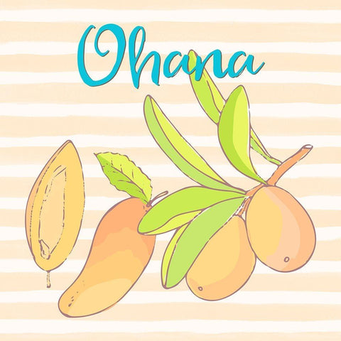 Mango Ohana White Modern Wood Framed Art Print with Double Matting by Lavoie, Tina