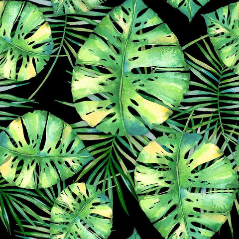 Tropics Noir Black Modern Wood Framed Art Print with Double Matting by Lavoie, Tina