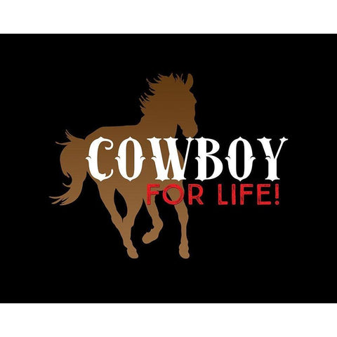 Cowboy for Life Gold Ornate Wood Framed Art Print with Double Matting by Lavoie, Tina