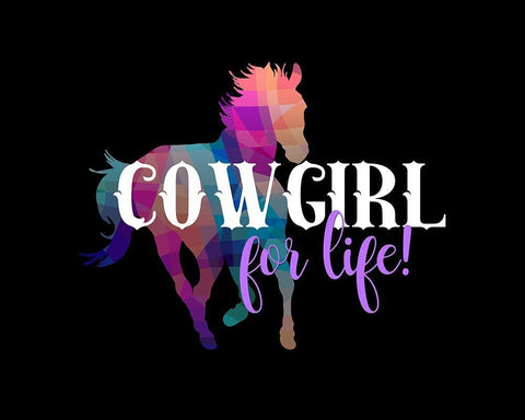 Cowgirl for Life White Modern Wood Framed Art Print with Double Matting by Lavoie, Tina