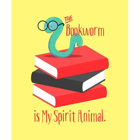 The Bookworm is My Spirit Animal III Black Modern Wood Framed Art Print by Lavoie, Tina