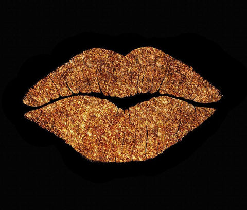 Copper Glitter Kiss White Modern Wood Framed Art Print with Double Matting by Lavoie, Tina