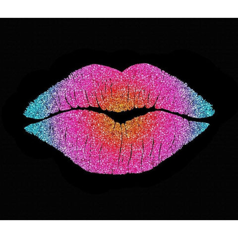 Rainbow Sugar Lips White Modern Wood Framed Art Print by Lavoie, Tina