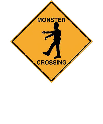 Monster Crossing Tee White Modern Wood Framed Art Print with Double Matting by Lavoie, Tina