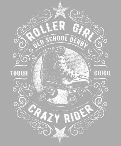 Roller Girl Tee Black Ornate Wood Framed Art Print with Double Matting by Lavoie, Tina