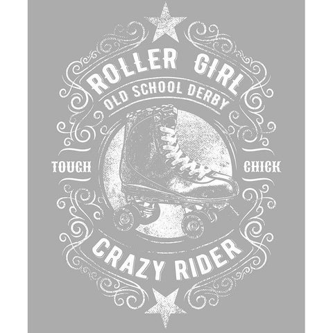 Roller Girl Tee Black Modern Wood Framed Art Print with Double Matting by Lavoie, Tina