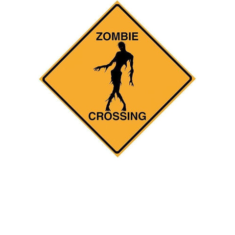 Zombie Crossing Tee Gold Ornate Wood Framed Art Print with Double Matting by Lavoie, Tina