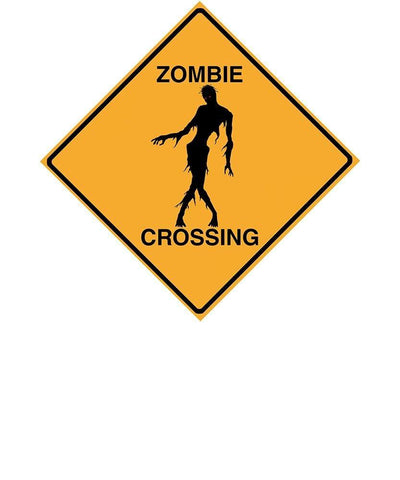 Zombie Crossing Tee White Modern Wood Framed Art Print with Double Matting by Lavoie, Tina