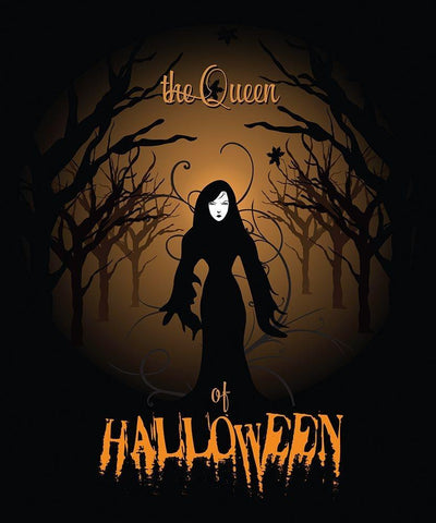 Queen Of Halloween White Modern Wood Framed Art Print with Double Matting by Lavoie, Tina