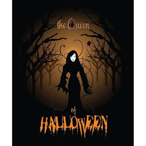 Queen Of Halloween Black Modern Wood Framed Art Print with Double Matting by Lavoie, Tina