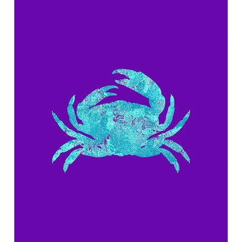 Sponge Crab Aqua White Modern Wood Framed Art Print by Lavoie, Tina