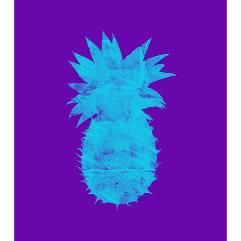 Sponge Pineapple Aqua Black Modern Wood Framed Art Print by Lavoie, Tina