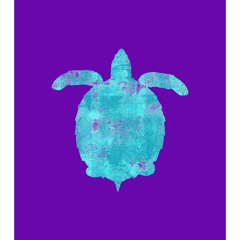 Sponge Turtle Aqua White Modern Wood Framed Art Print by Lavoie, Tina