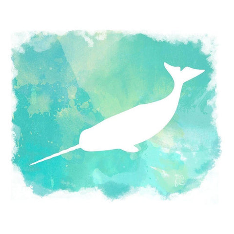Heart of the Sea Narwhal White Modern Wood Framed Art Print by Lavoie, Tina