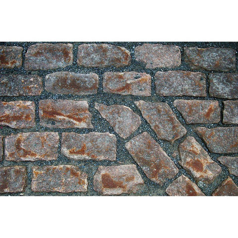 Old Montreal Cobblestones 01 Black Modern Wood Framed Art Print by Lavoie, Tina