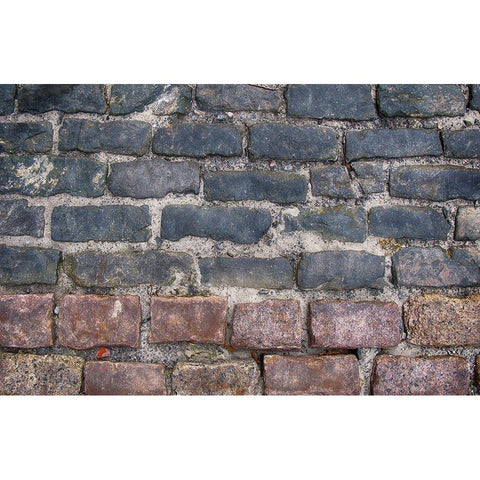 Old Montreal Bi-Color Cobblestone Street Black Modern Wood Framed Art Print with Double Matting by Lavoie, Tina