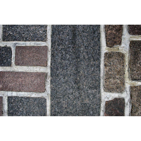 Old Montreal Cobblestone Walk 01 Gold Ornate Wood Framed Art Print with Double Matting by Lavoie, Tina