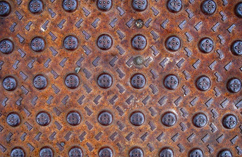 Old Montreal Metal Grate 02 Black Ornate Wood Framed Art Print with Double Matting by Lavoie, Tina