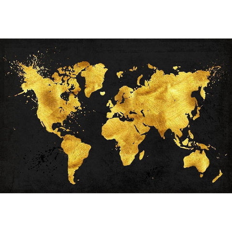 24 Karat World in Black Black Modern Wood Framed Art Print by Lavoie, Tina