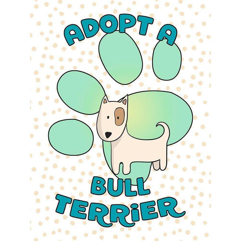 Adopt A Bull Terrier Black Modern Wood Framed Art Print with Double Matting by Lavoie, Tina