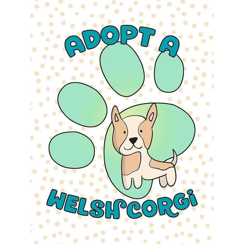 Adopt A Welsh Corgi Gold Ornate Wood Framed Art Print with Double Matting by Lavoie, Tina