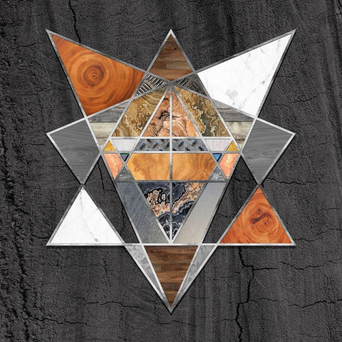 Rustic Geometry I Black Ornate Wood Framed Art Print with Double Matting by Lavoie, Tina