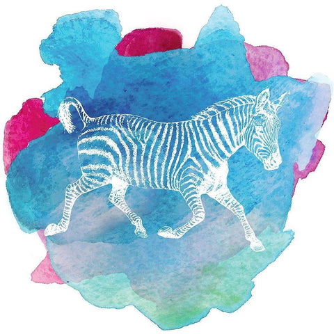 Color Spot Safari Animals Zebra Black Modern Wood Framed Art Print by Lavoie, Tina