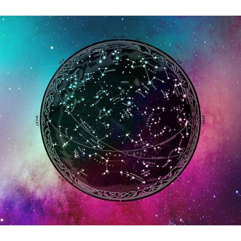 Nebula Sky Map horiz Black Modern Wood Framed Art Print by Lavoie, Tina