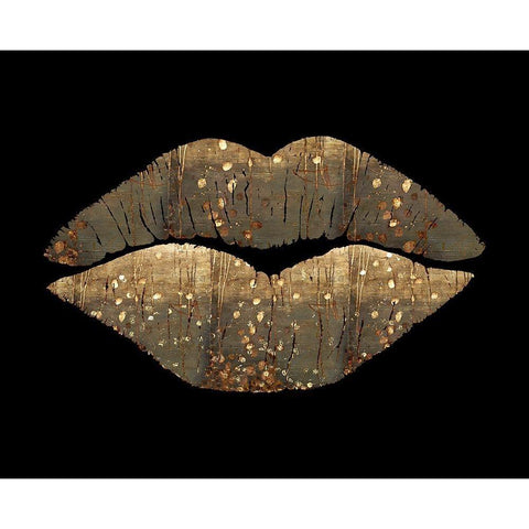 Golden Motes Kiss White Modern Wood Framed Art Print by Lavoie, Tina