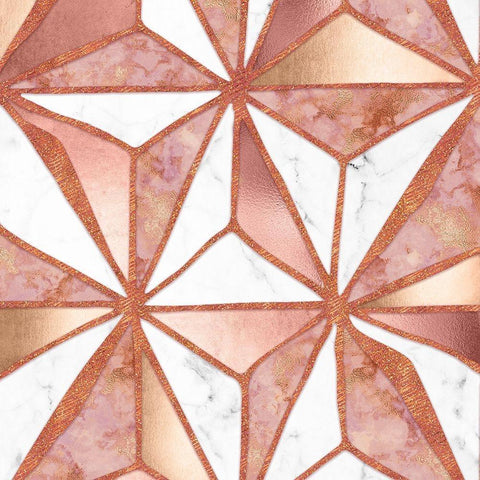 Rosegold Marble Abstract Kites Gold Ornate Wood Framed Art Print with Double Matting by Lavoie, Tina