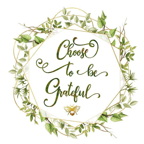 Choose To Be Grateful White Modern Wood Framed Art Print with Double Matting by Lavoie, Tina