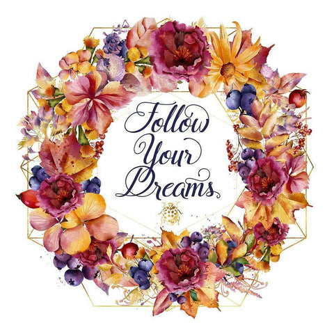 Follow Your Dreams White Modern Wood Framed Art Print by Lavoie, Tina