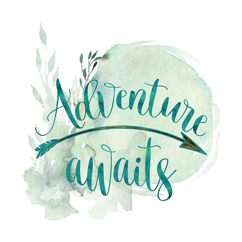 Adventure Awaits Gold Ornate Wood Framed Art Print with Double Matting by Lavoie, Tina