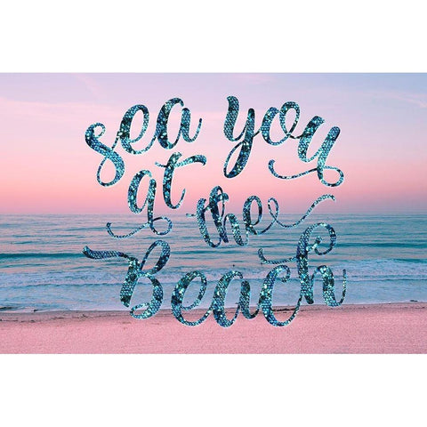 Sea You at the Beach Black Modern Wood Framed Art Print with Double Matting by Lavoie, Tina