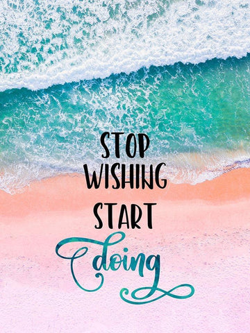 Stop Wishing Start Doing Black Ornate Wood Framed Art Print with Double Matting by Lavoie, Tina