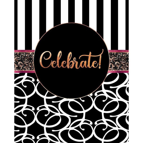 Haute Couture Celebrate Black Modern Wood Framed Art Print with Double Matting by Lavoie, Tina