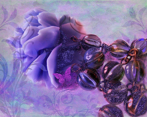 Sunset Rose Black Ornate Wood Framed Art Print with Double Matting by Lavoie, Tina