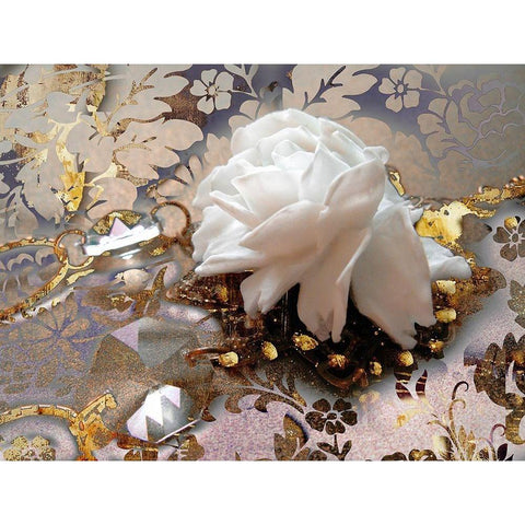 Winter Rose Gold Ornate Wood Framed Art Print with Double Matting by Lavoie, Tina