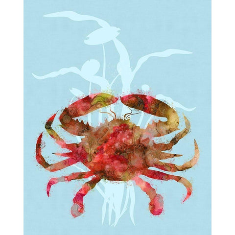 Mystical Crab Black Modern Wood Framed Art Print with Double Matting by Lavoie, Tina