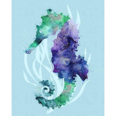 Mystical Seahorse Black Modern Wood Framed Art Print by Lavoie, Tina