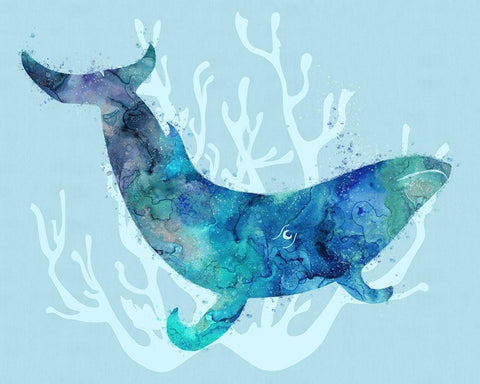 Mystical Whale Black Ornate Wood Framed Art Print with Double Matting by Lavoie, Tina