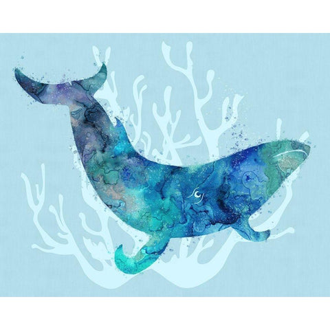 Mystical Whale Black Modern Wood Framed Art Print by Lavoie, Tina